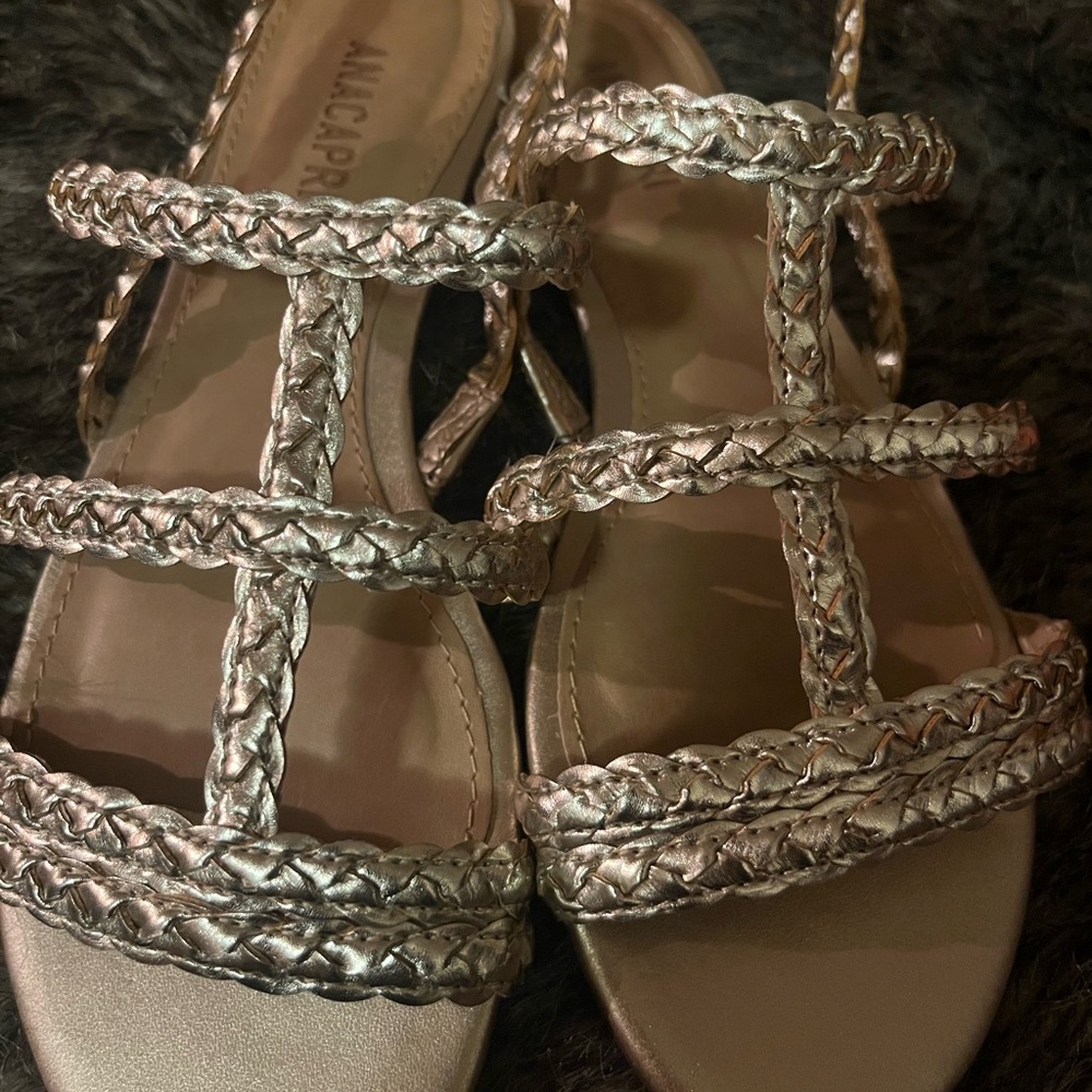 Women's Metallic Braided Sandals